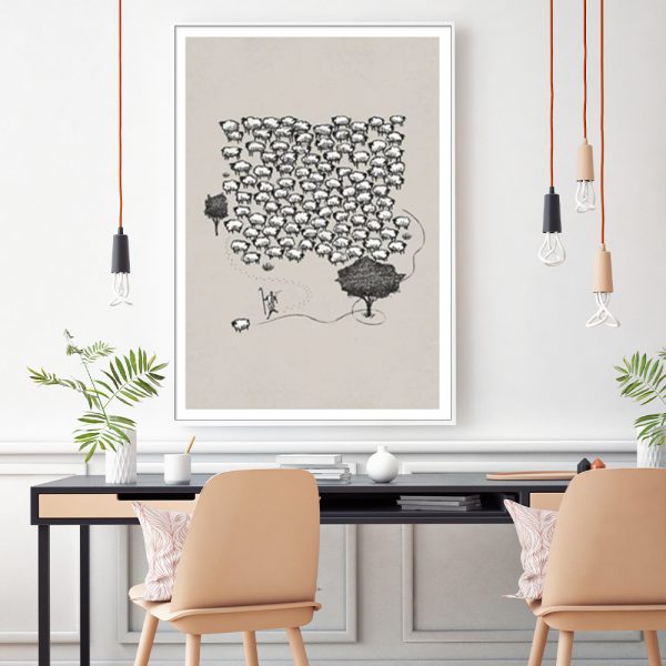 Wall Art - Jesus Leaves The 99 - Canvas Prints-Poster Prints