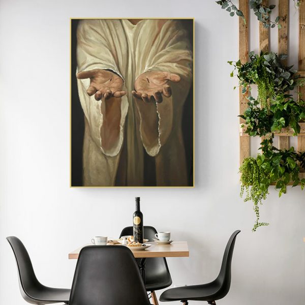 Wall Art - Jesus Nail Hand - Canvas Prints-Poster Prints - Image 2