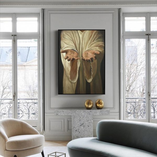Wall Art - Jesus Nail Hand - Canvas Prints-Poster Prints