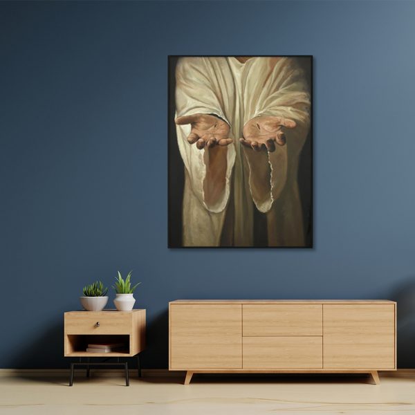 Wall Art - Jesus Nail Hand - Canvas Prints-Poster Prints - Image 3