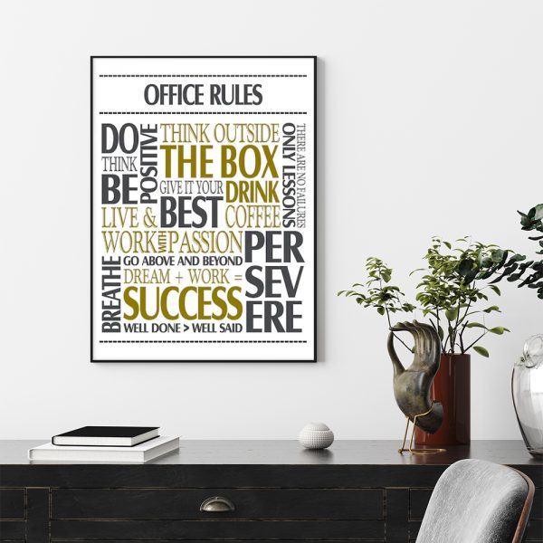 Wall Art - Office Rules - Canvas Prints-Poster Prints