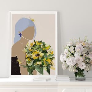 Wall Art - Sunflower Abstract Face - Canvas Prints-Poster Prints