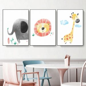 Wall Art  - Nursery Safari 3 Sets - Poster Prints -Canvas Prints