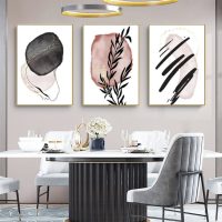Wall Art  - Abstract Pink and Black 3 Sets - Poster Prints -Canvas Prints - Image 2