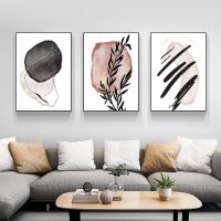 Wall Art  - Abstract Pink and Black 3 Sets - Poster Prints -Canvas Prints - Image 3