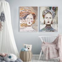 Wall art - Woman Faces (2 sets)- Canvas Prints- Poster Prints