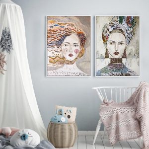 Wall art - Woman Faces (2 sets)- Canvas Prints- Poster Prints