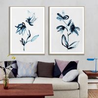 Wall art - Indigo Flowers (2 sets)- Canvas Prints- Poster Prints - Image 3