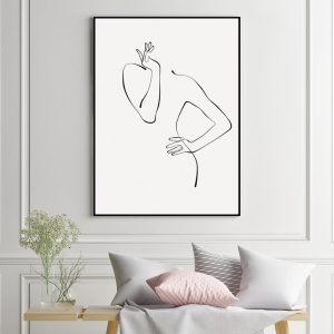 Wall Art - Minimal Line Drawing Woman - Canvas Prints-Poster Prints