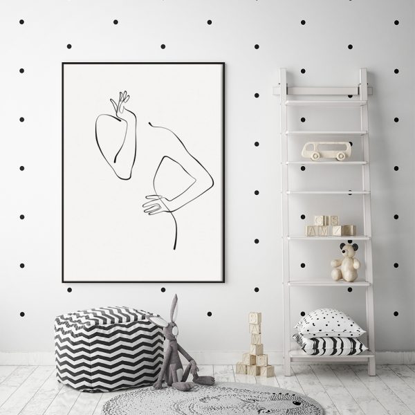 Wall Art - Minimal Line Drawing Woman - Canvas Prints-Poster Prints - Image 3
