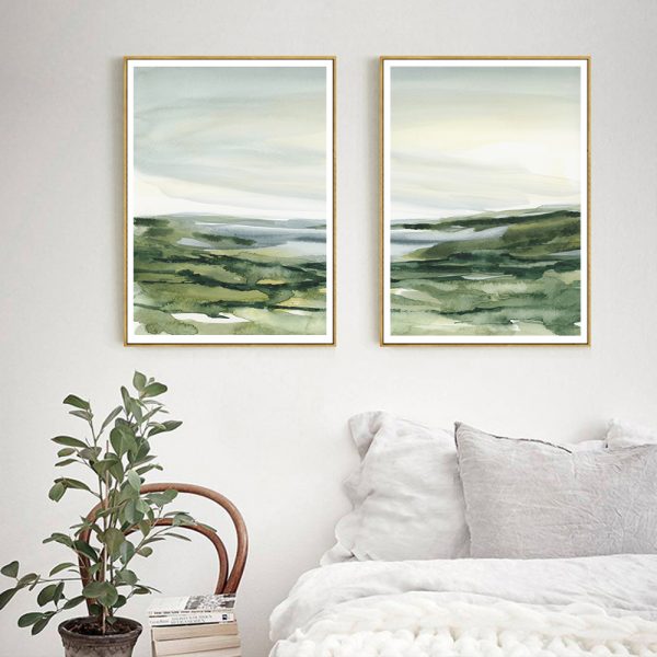 Wall art - Watercolor landscape (2 sets)- Canvas Prints- Poster Prints - Image 2