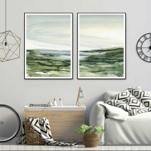 Wall art - Watercolor landscape (2 sets)- Canvas Prints- Poster Prints