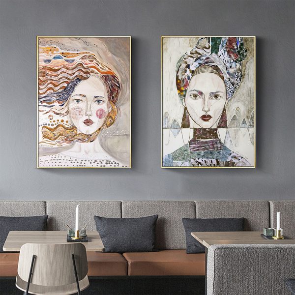 Wall art - Woman Faces (2 sets)- Canvas Prints- Poster Prints - Image 2