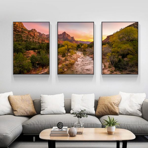 Wall Art  - Zion National Park 3 Sets - Poster Prints -Canvas Prints