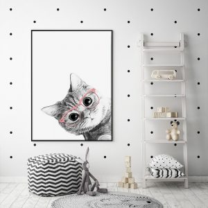 Wall Art - Cat With Glasses - Canvas Prints-Poster Prints