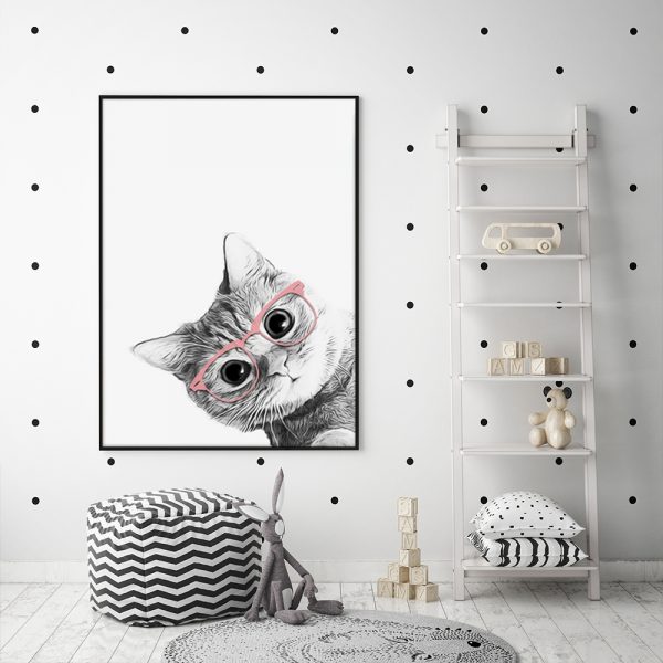 Wall Art - Cat With Glasses - Canvas Prints-Poster Prints