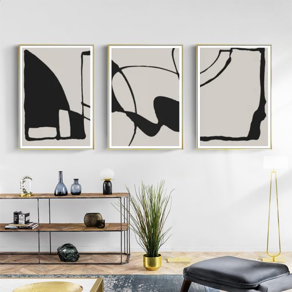 Wall Art  - Black Beige 3 Sets - Poster Prints -Canvas Prints