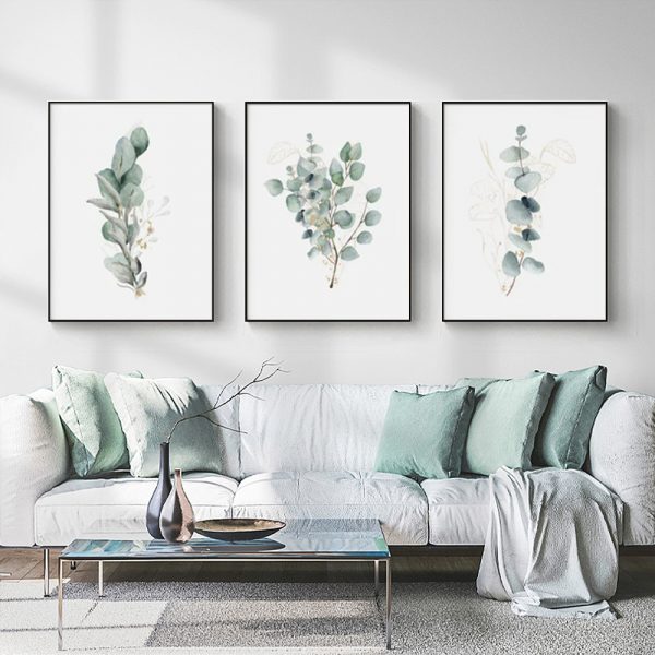 Wall Art  - Eucalyptus Plant 3 Sets - Poster Prints -Canvas Prints