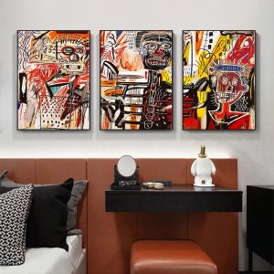 Wall Art  - Jean Michel Basquiat Crown Graffiti 3 Sets - Poster Prints -Canvas Prints