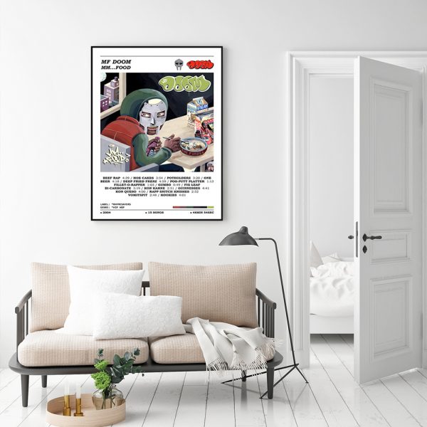 Wall Art - Mf Doom Food Album White - Canvas Prints-Poster Prints