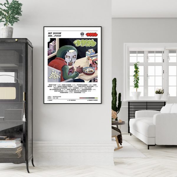 Wall Art - Mf Doom Food Album White - Canvas Prints-Poster Prints - Image 2