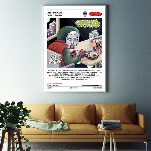 Wall Art - Mf Doom Food Album White - Canvas Prints-Poster Prints - Image 3