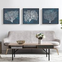 Wall Art - Blue Coral 3 Sets - Canvas Prints - Poster Prints - Image 3