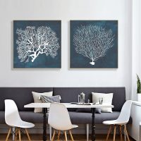 Wall Art - Blue Coral (2 sets)- Canvas Prints-Poster Prints