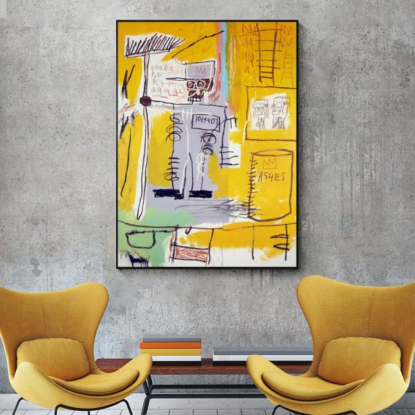 Wall Art - Ashes By Jean-Michel Basquiat - Canvas Prints-Poster Prints