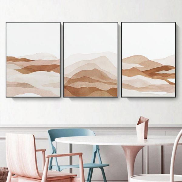 Wall Art - Beige Watercolor Art (3 sets) - Canvas Prints-Poster Prints