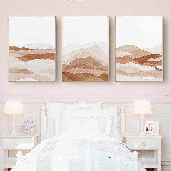 Wall Art - Beige Watercolor Art (3 sets) - Canvas Prints-Poster Prints - Image 2