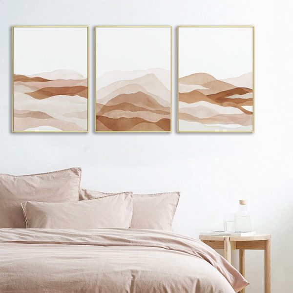 Wall Art - Beige Watercolor Art (3 sets) - Canvas Prints-Poster Prints - Image 3