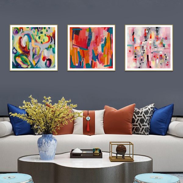 Wall Art - Colorful Abstract 3 Sets - Canvas Prints - Poster Prints - Image 2