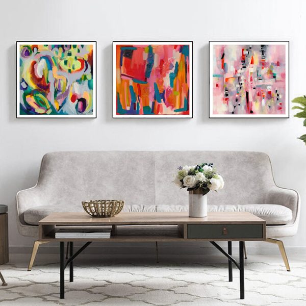 Wall Art - Colorful Abstract 3 Sets - Canvas Prints - Poster Prints - Image 3