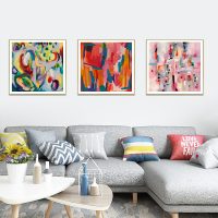 Wall Art - Colorful Abstract 3 Sets - Canvas Prints - Poster Prints