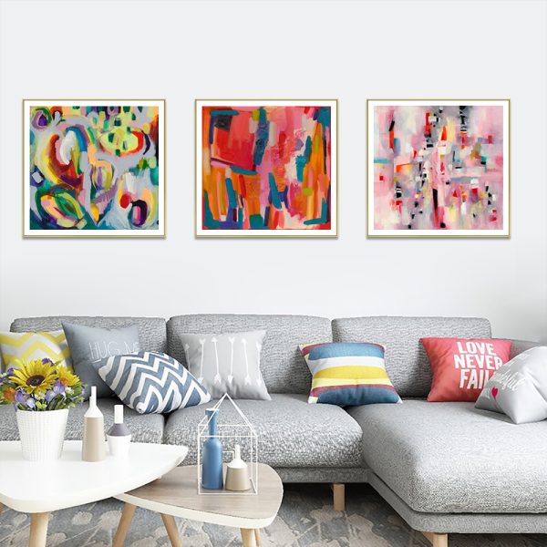 Wall Art - Colorful Abstract 3 Sets - Canvas Prints - Poster Prints