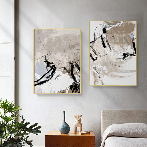 Wall art - Modern Abstract Beige (2 sets)- Canvas Prints- Poster Prints - Image 3