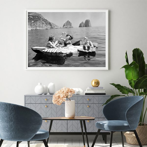 Wall Art - Three Italian Women Eating Spaghetti Pasta - Canvas Prints-Poster Prints