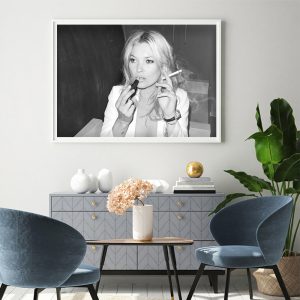 Wall Art - Kate Moss Smoking - Canvas Prints-Poster Prints