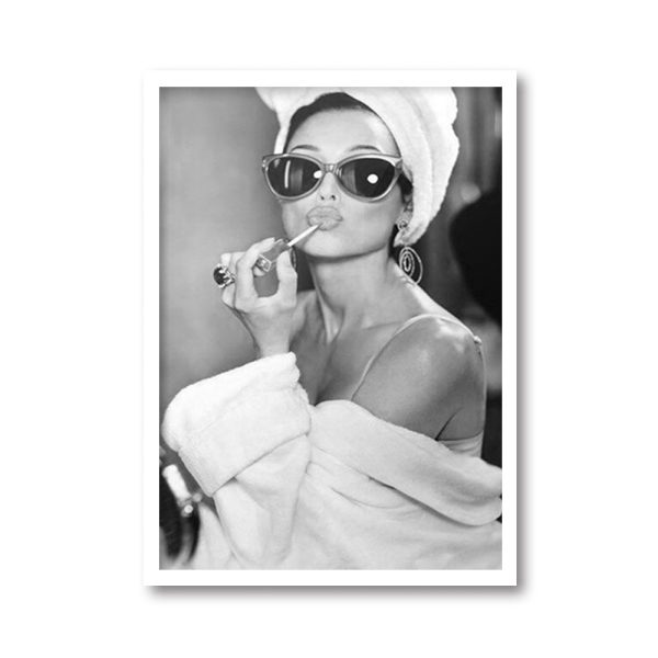 Wall Art - Girl Applying Lipstick - Canvas Prints-Poster Prints - Image 3