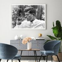 Wall Art - President John F Kennedy smoking a Marijuana Blunt- Canvas Prints-Poster Prints
