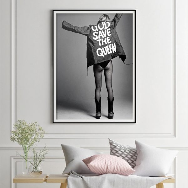 Wall Art - Kate Moss God Save the Queen - Canvas Prints-Poster Prints