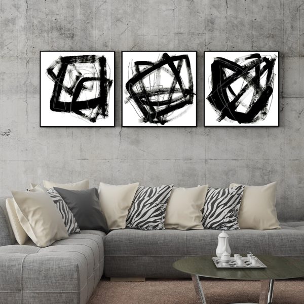 Wall Art - Opening Black (3 sets) - Canvas Prints-Poster Prints