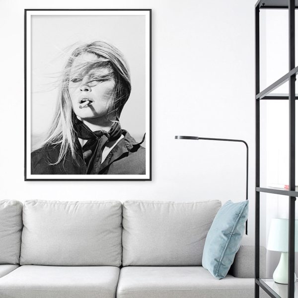 Wall Art - Bridget Bardot Smoke - Canvas Prints-Poster Prints - Image 2