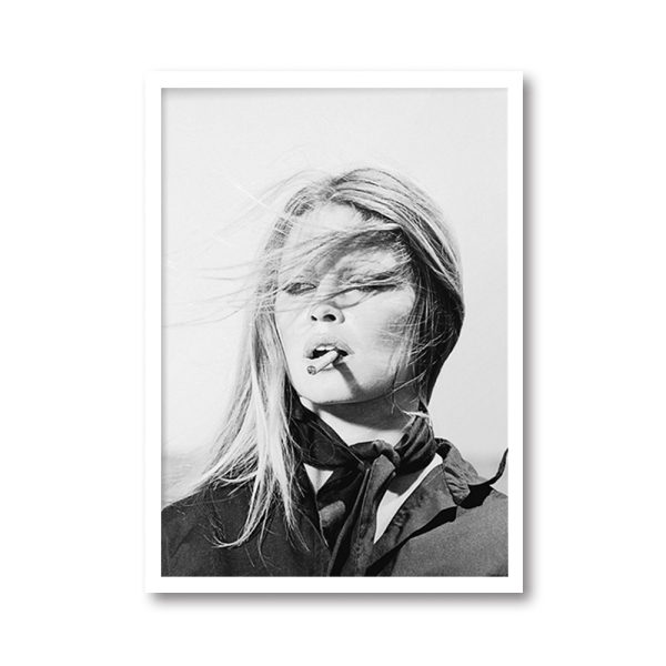 Wall Art - Bridget Bardot Smoke - Canvas Prints-Poster Prints - Image 3