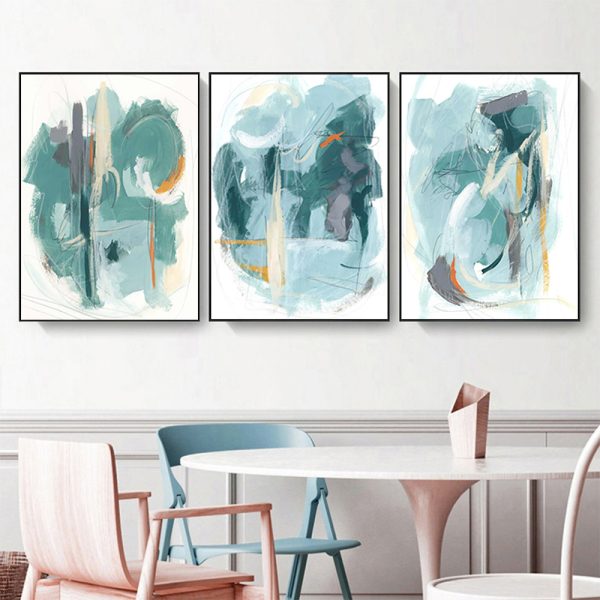 Wall Art - Abstract green (3 sets) - Canvas Prints-Poster Prints - Image 2