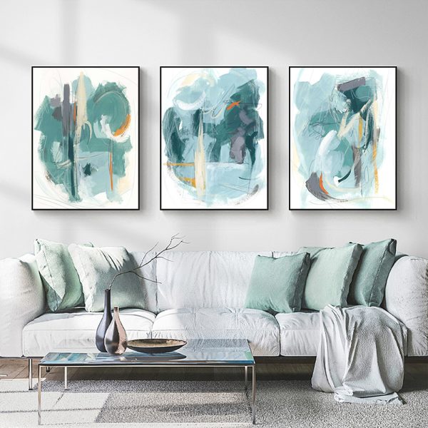 Wall Art - Abstract green (3 sets) - Canvas Prints-Poster Prints - Image 3