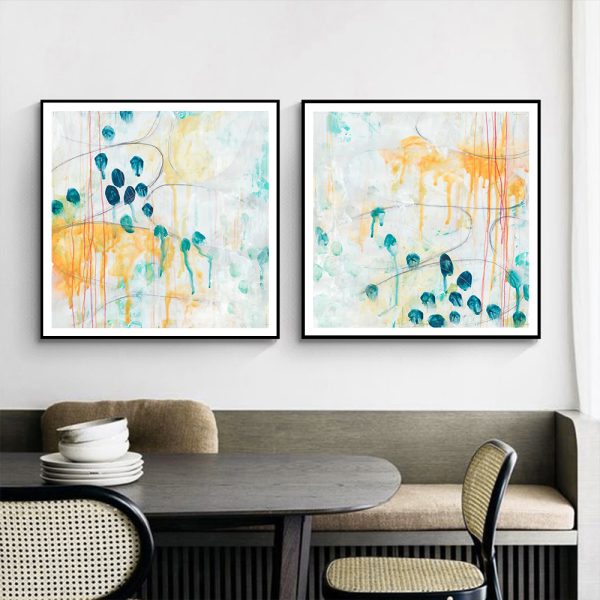 Wall Art - Abstract Olive (2 sets)- Canvas Prints-Poster Prints - Image 2