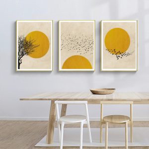 Wall Art - Flock Of Birds Sun Silhouette (3 sets) - Canvas Prints-Poster Prints