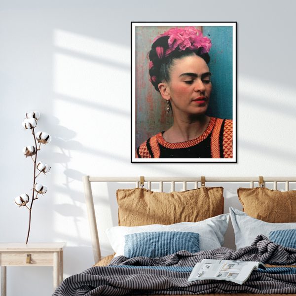 Wall Art - Frida Kahlo With Flower - Canvas Prints-Poster Prints
